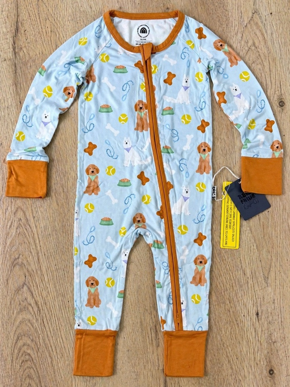 Remi & Friends Bamboo Puppy Dreams Zip Romper 18-24M NWT